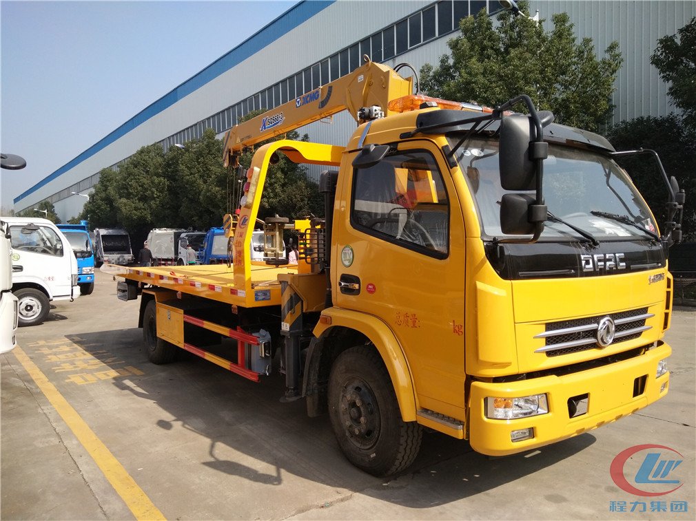 不朽情缘官网登录入口东风凯普特平板带吊清障车侧面图