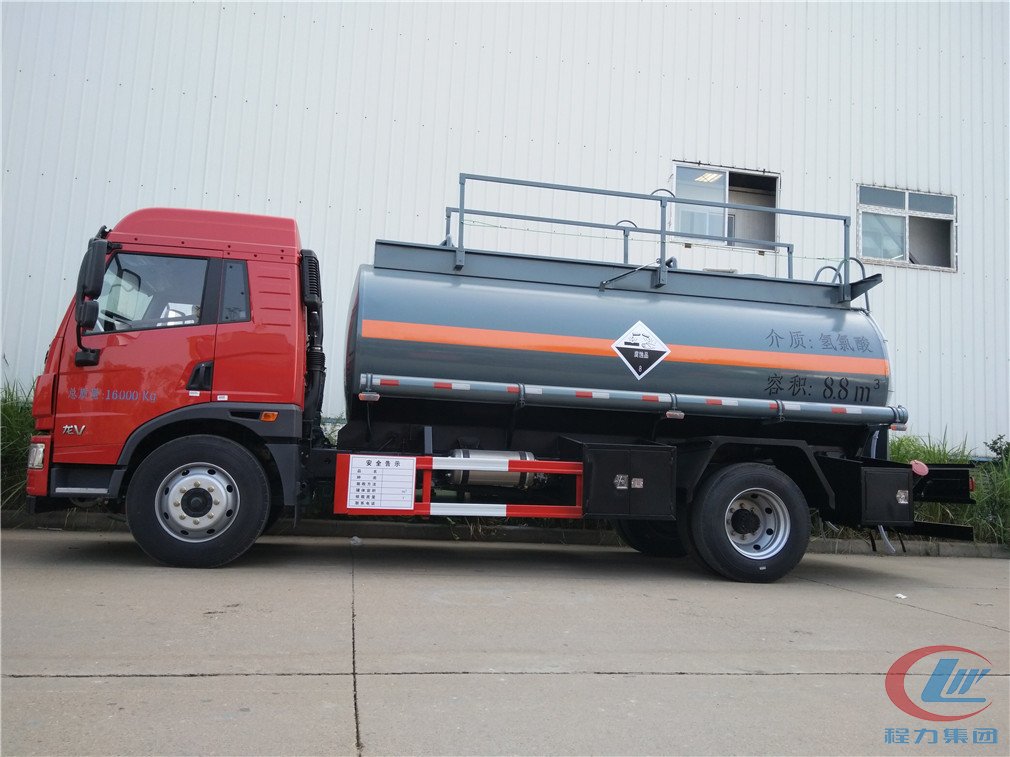 不朽情缘官网登录入口集团解放龙V腐蚀性物品罐式运输车侧面图