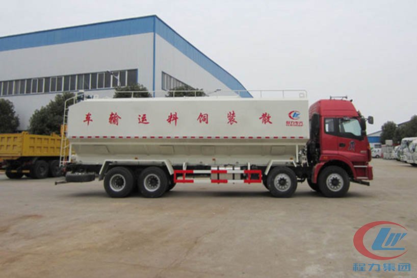 湖北不朽情缘官网登录入口福田欧曼前四后八散装饲料车侧面图
