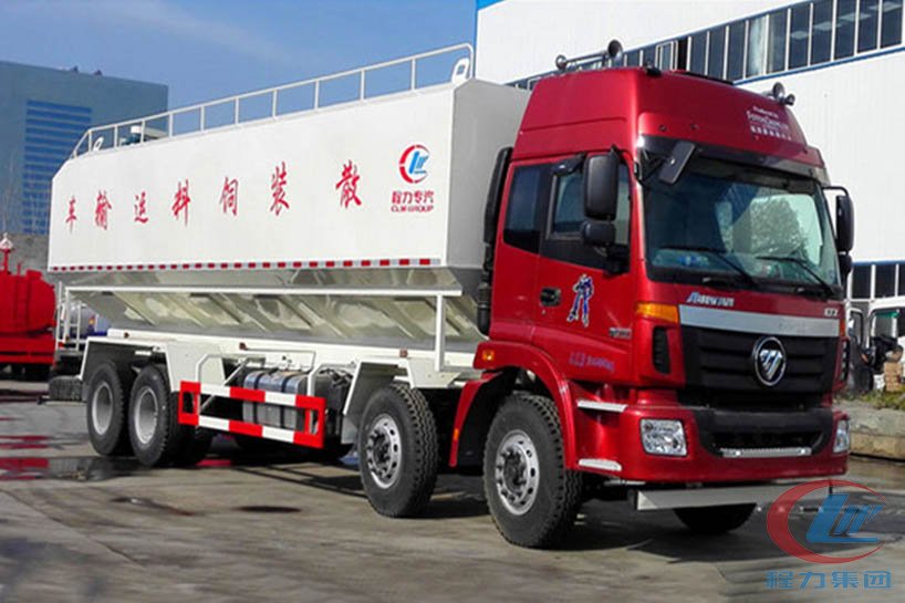 湖北不朽情缘官网登录入口福田欧曼前四后八散装饲料车高清图