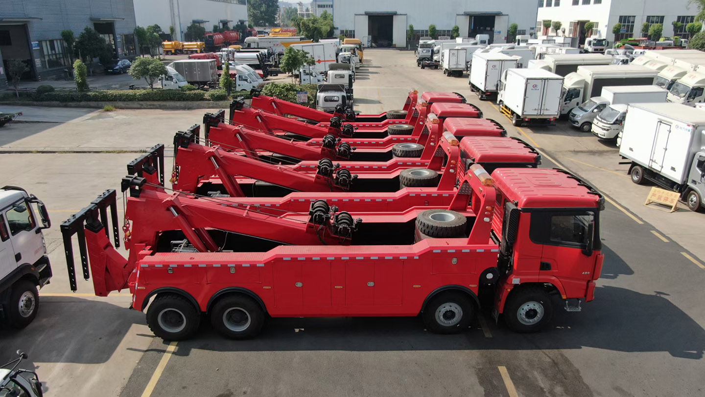 不朽情缘官网登录入口集团重型拖吊连体清障车批量发车